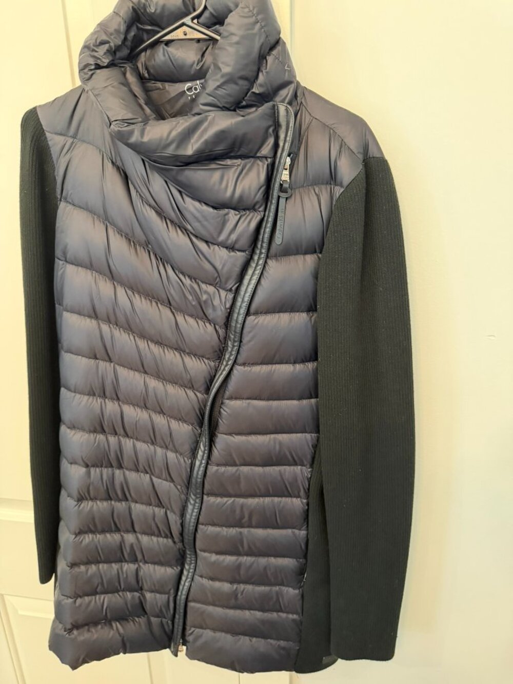 Calvin Klein Hybrid Puffer Jacket | Black | Asymmetrical Zip | Size XL